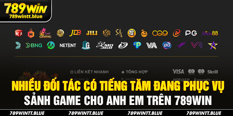 Nhiều đối tác có tiếng tăm đang phục vụ sảnh game cho anh em trên 789WIN